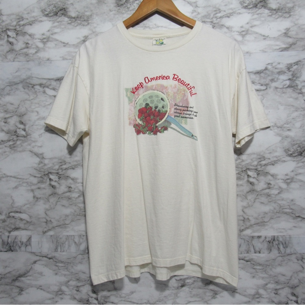 Bob Timberlake for Keep America Beautiful Strawberry Tee Shirt Size Large